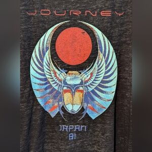 Journey band tee shirt see through lightweight concert rock music festival 3x